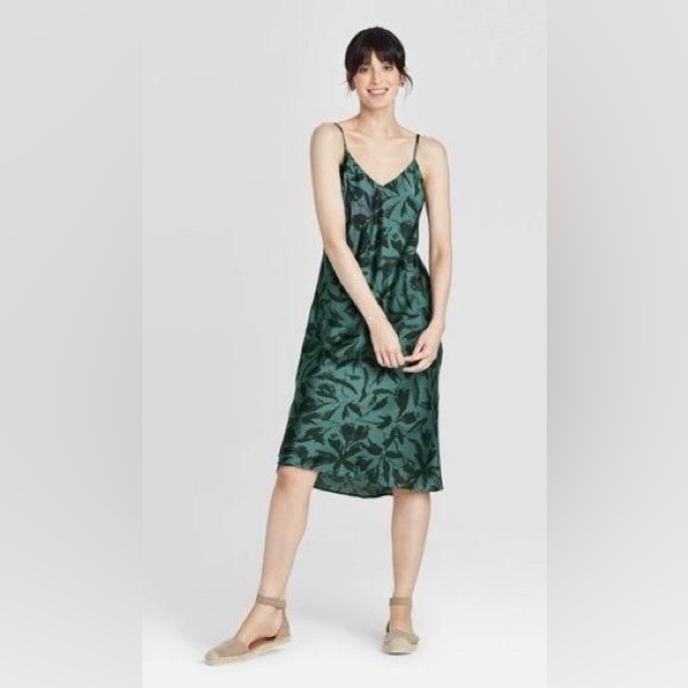 Target - A New Day Floral Slip Dress Leaf Print XL